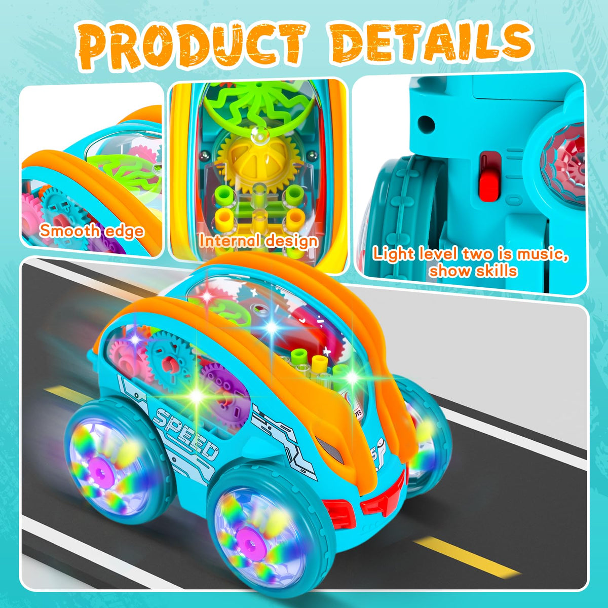Niulife transparent gears toy display colorful mechanics for visual learning
