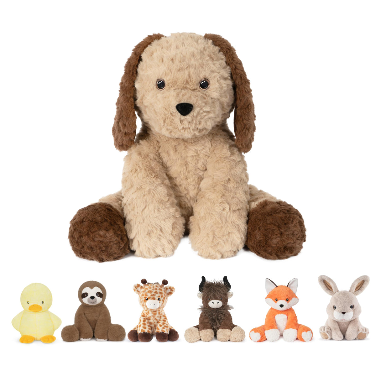 Niuniu Daddy 14-inch weighted dog in box, ideal for gifting and cozy décor.