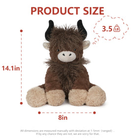 Niuniu Daddy Highland Cow plush in gift-ready box for a special occasion