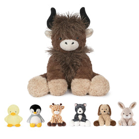 Niuniu Daddy 14-inch weighted Highland Cow plush sitting for comforting hugs