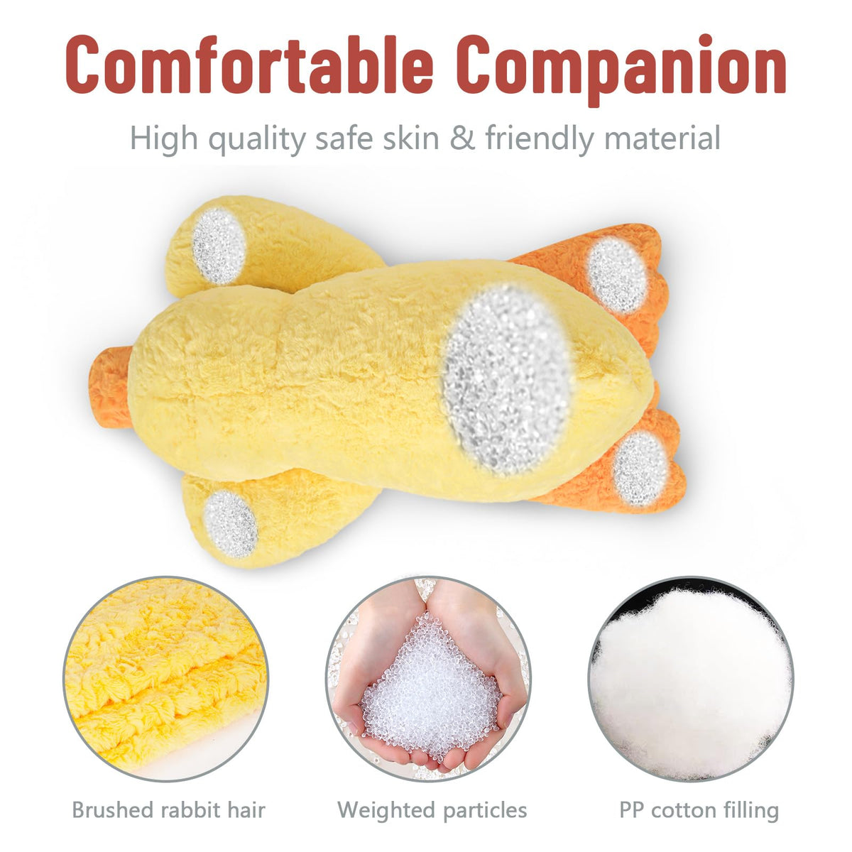 Niuniu Daddy 20 weighted duck on bed-time scene for sleep comfort