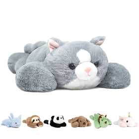 Niuniu Daddy 20inch weighted cat plush front view offering a comforting hug buddy.