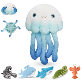 Niuniu Daddy 23-inch weighted jellyfish plush for soothing hugs and comfort.