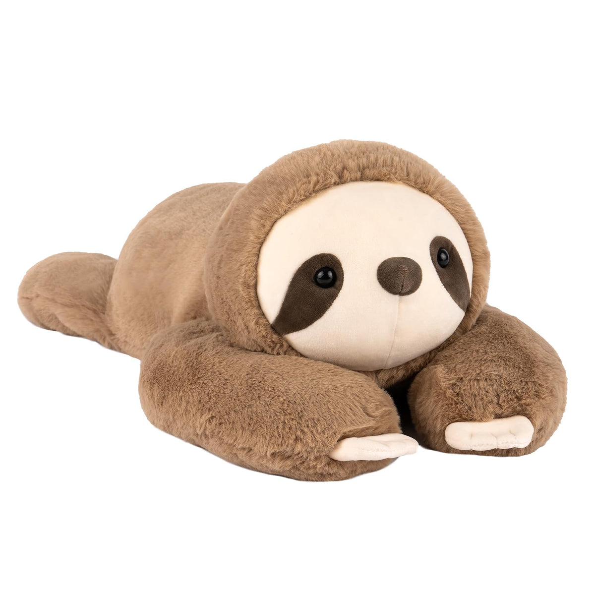 Niuniu Daddy 26-inch weighted sloth plush, giant cuddle friend for cozy hugs and bedtime comfort.