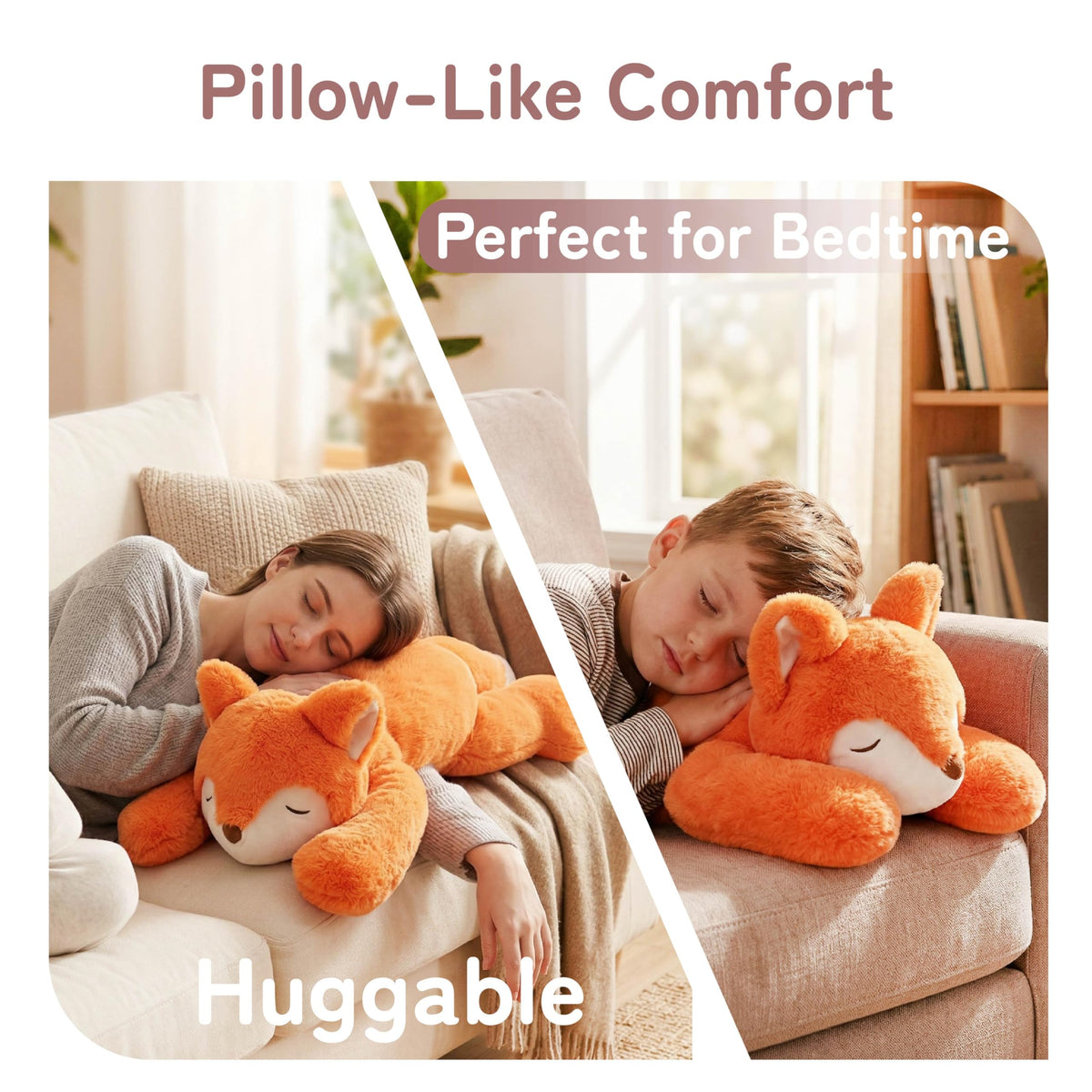 Niuniu Daddy Fox weighted plush machine-washable for easy care.