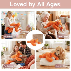 Niuniu Daddy Fox weighted plush gift-ready packaging signals a warm present.
