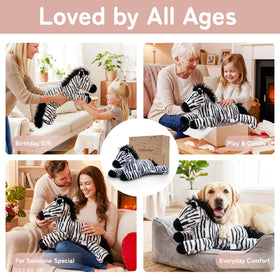 Niuniu Daddy zebra plush is machine washable for easy care.