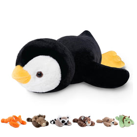 Niuniu Daddy Penguin weighted plush front view for comforting hugs at bedtime