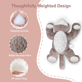 Niuniu Daddy raccoon weighted plush toy side view showing cozy form.