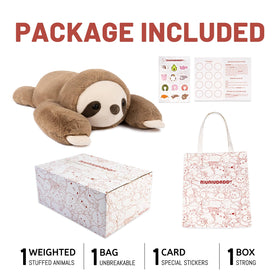 Niuniu Daddy weighted sloth plush close-up of soft fur inviting touch.