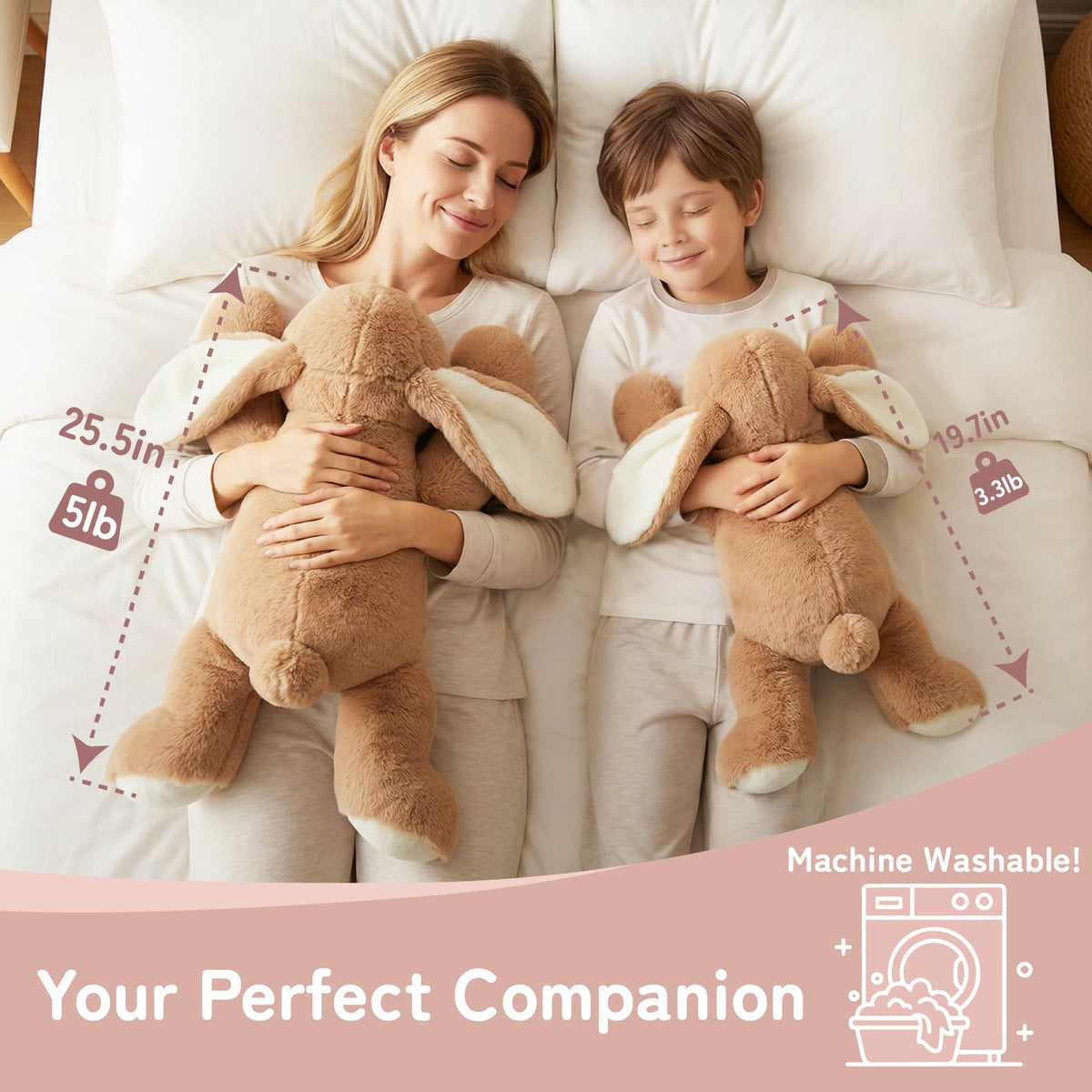 Niuniu Daddy soft plush fabric highlights inviting texture for sensory comfort.