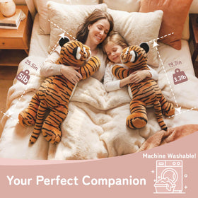 Reinforced safety eyes on Niuniu Daddy Tiger plush for peace of mind.