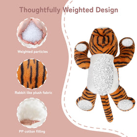 Visible weighted beads in Niuniu Daddy Tiger’s belly and limbs.
