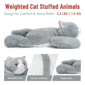 Niuniu Daddy weighted cat plush durable fur and soft stuffing.