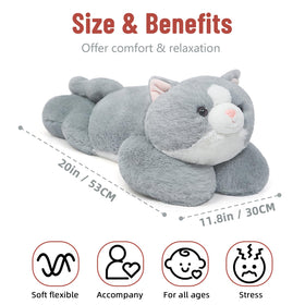 Niuniu Daddy weighted cat plush suitable for kids, teens, and adults to cuddle.