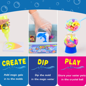 NiuSphere magic powder transforms gel into stretchy squishies for sensory play