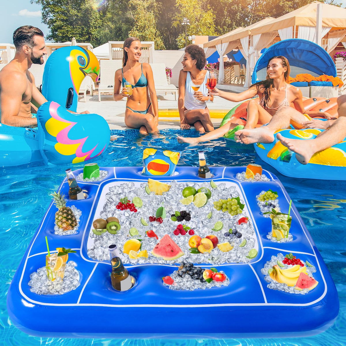 Niuyhe hot tub tray doubles as a casual snack and drink station.