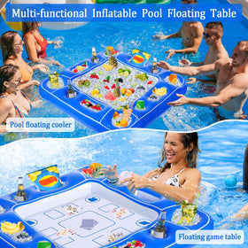 Niuyhe inflatable cooler tray provides handy space for beverages and snacks.