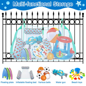 Niuyhe pool float storage net backyard setup keeps the area tidy.