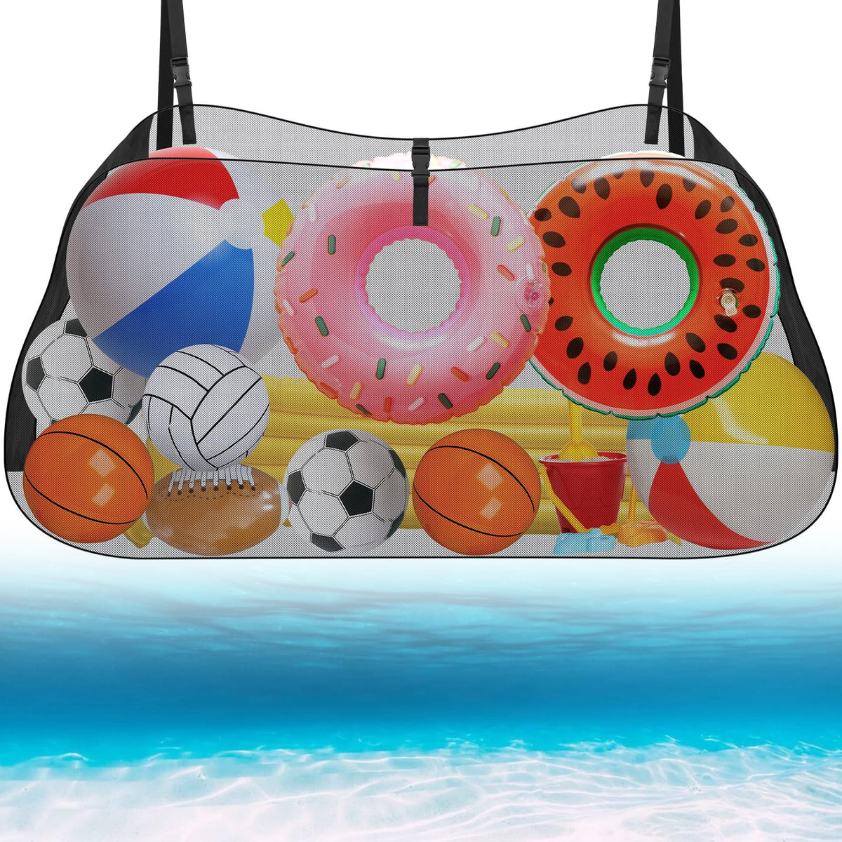 Niuyhe pool storage net foldable design for quick hanging and space saving.