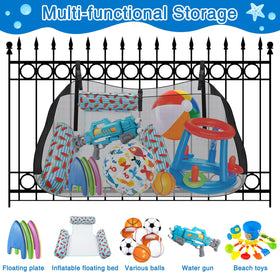 Niuyhe pool storage net protects toys from moisture and clutter.