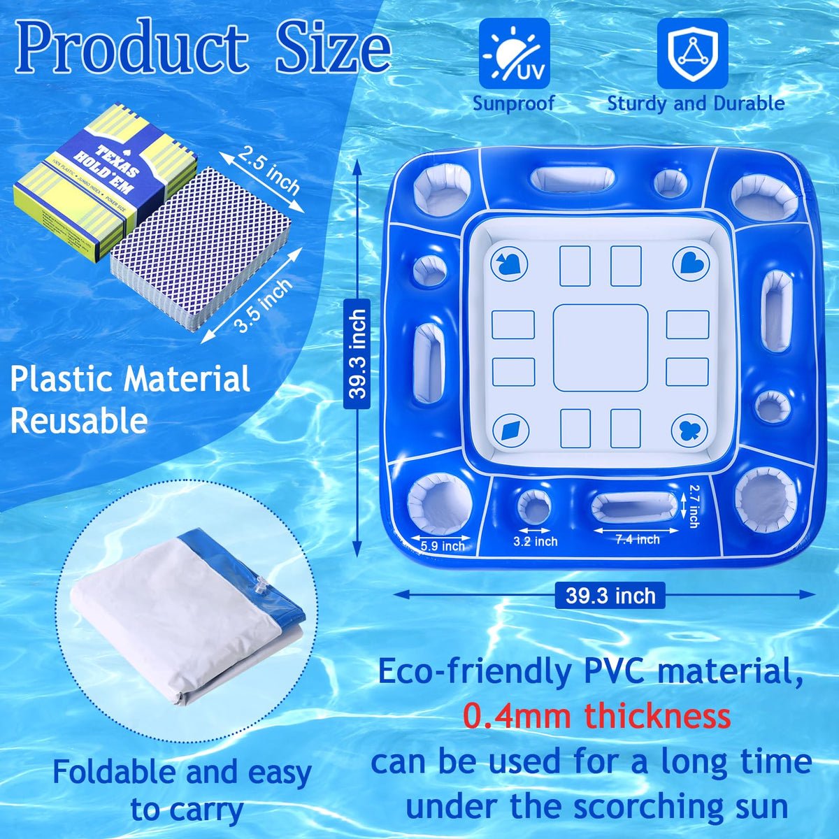 Niuyhe waterproof cards enable splash-friendly poker and Uno by the pool.