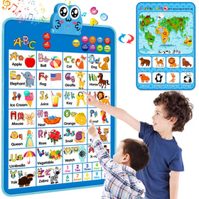 Niwoed blue double-sided wall chart front view for interactive learning