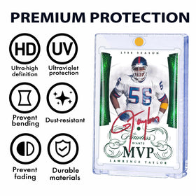 NIXITLO clear acrylic panel protects cards from dust and scratches.