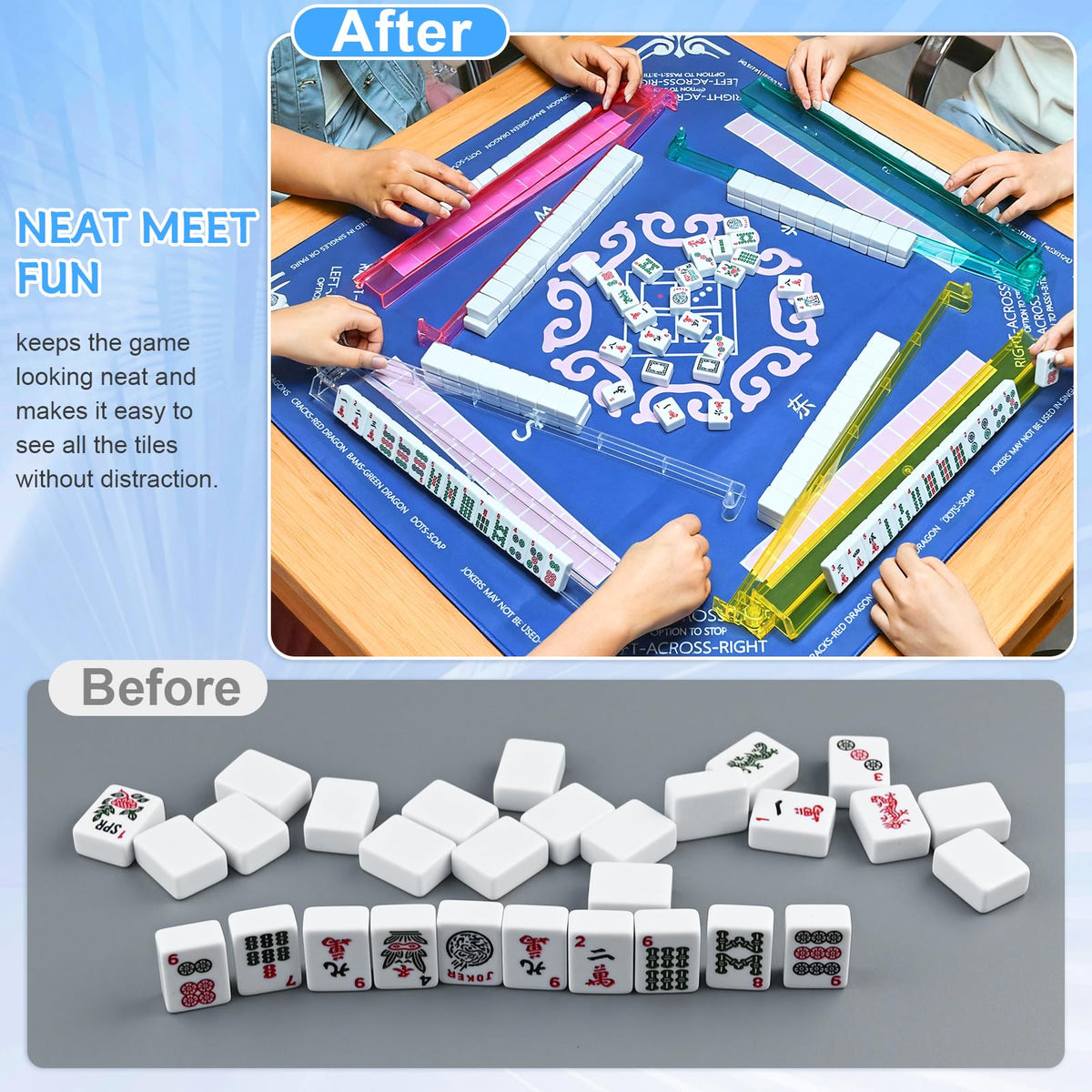 NIXRET colorful mahjong accessory brightens any game table.