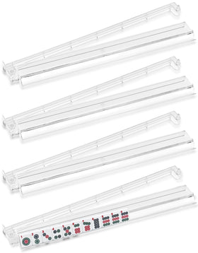 NIXRET mahjong racks with pushers – four-pack for easy tile setup.