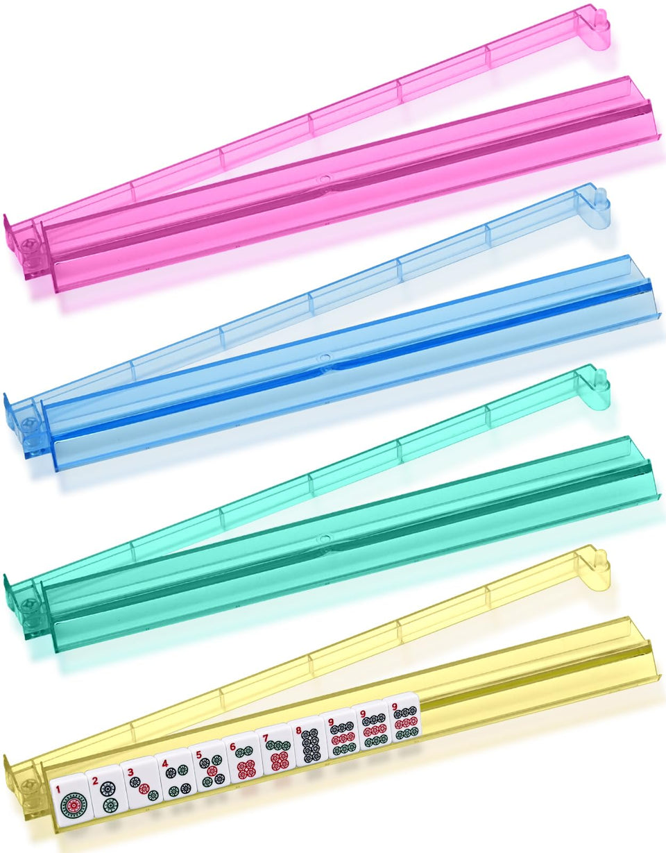 NIXRET mahjong racks with pushers in four colors for quick setup.