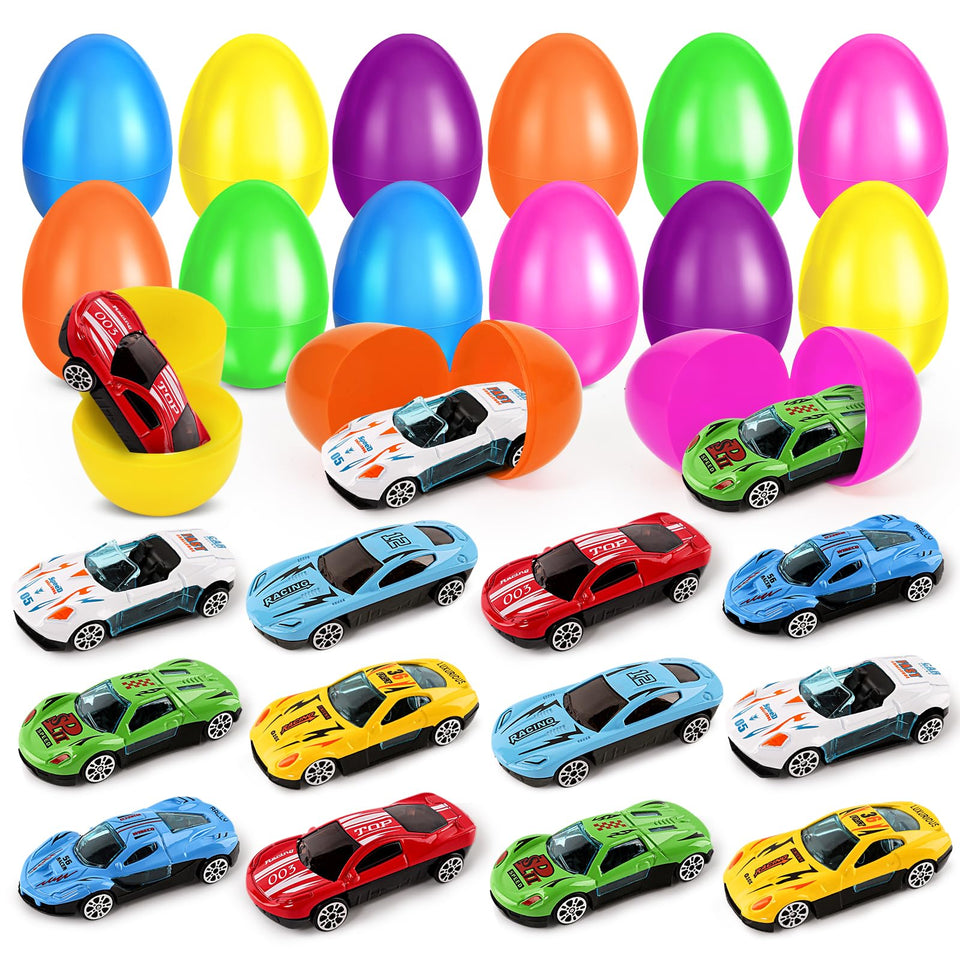 NizyDue Easter eggs with die-cast cars for thrilling egg hunts.