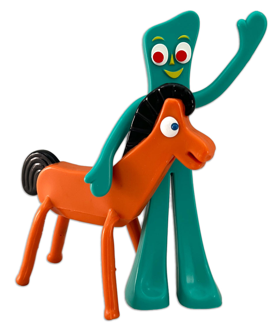 NJ Croce Gumby & Pokey 6-inch bendable figures for playful display and creative posing.