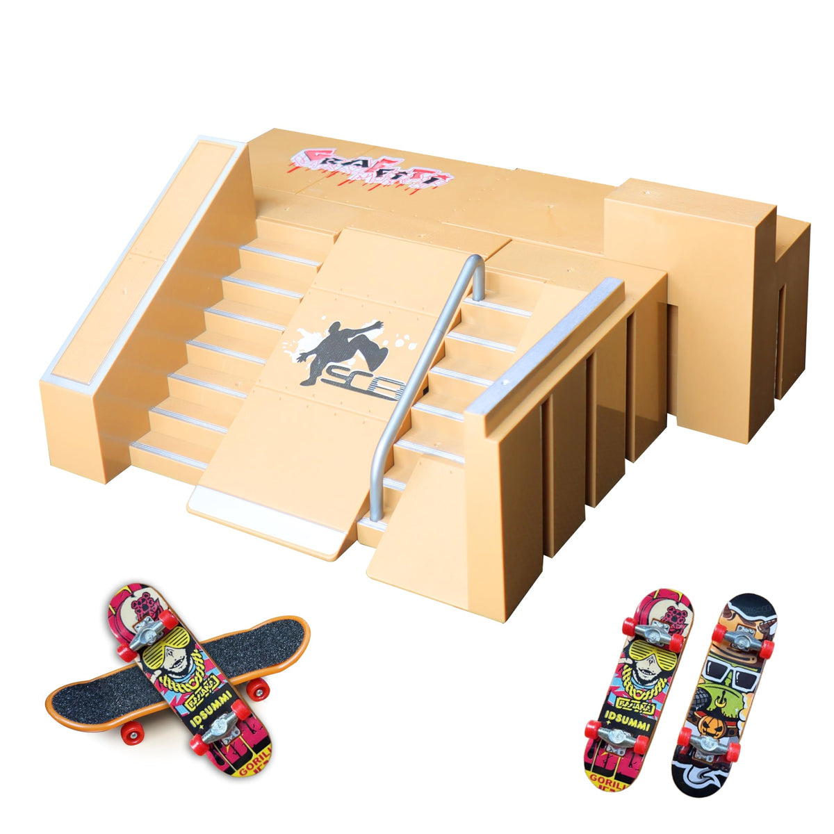 NJYW 8-in-1 fingerboard skate park kit, full set for creative play and dexterity.