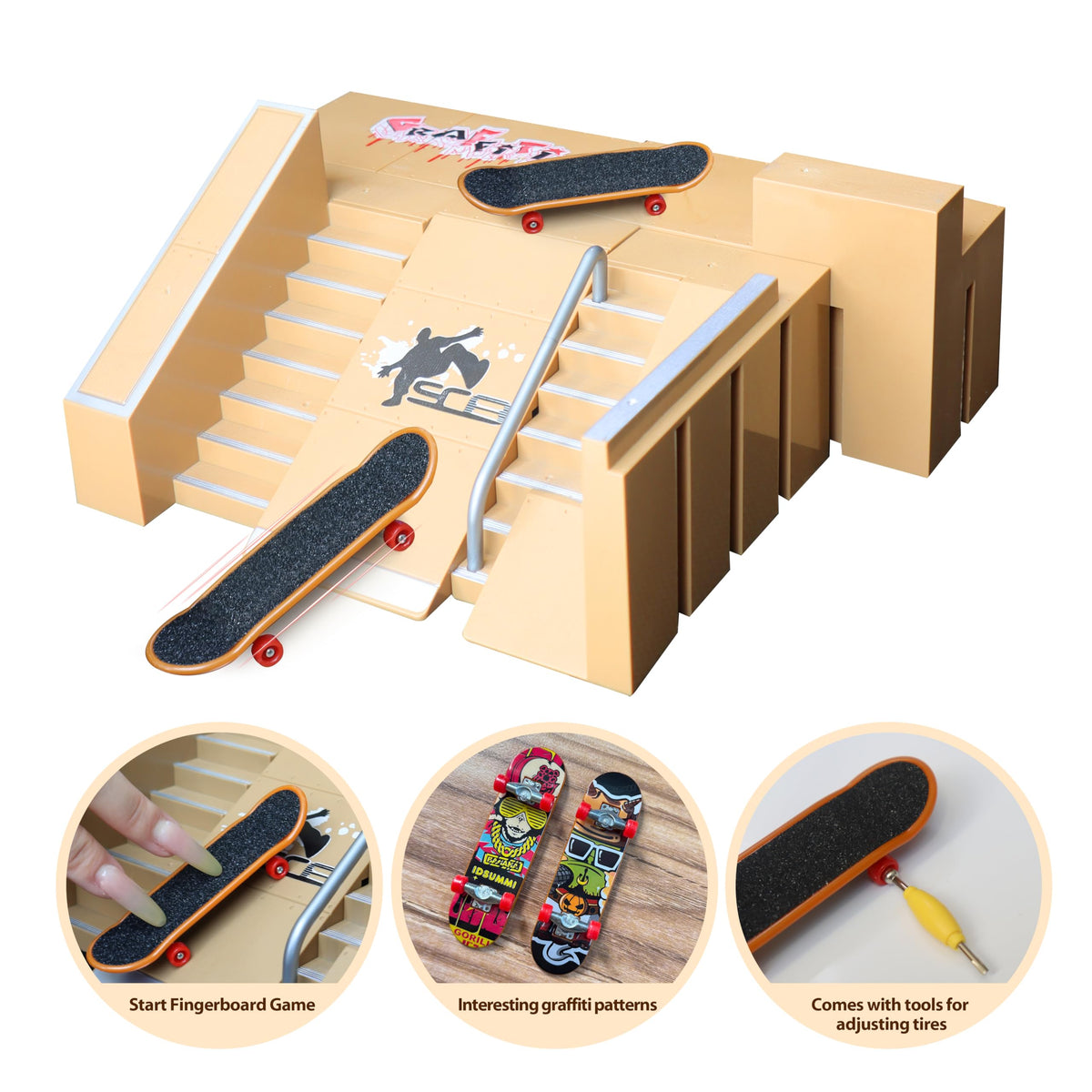 NJYW rail module for smooth grind practice and tricks.