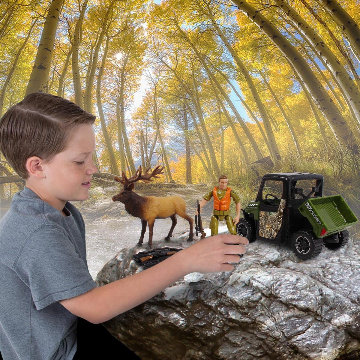 NKOK 1:18 hand-painted elk figure adds realistic wildlife co-star to adventures.