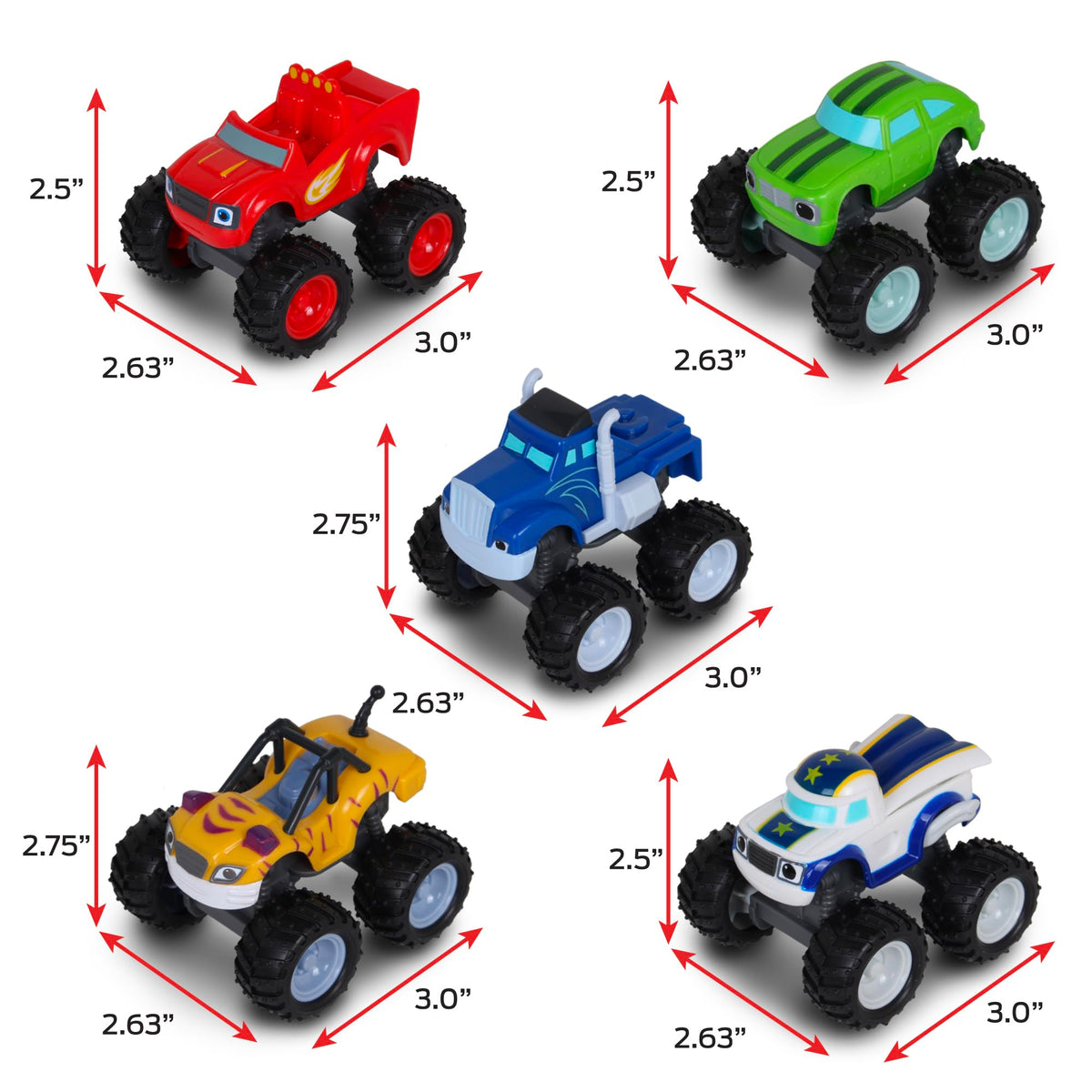 NKOK Blaze Pickle Crusher Stripes Darington 5-pack visuals highlighting durability and imaginative play