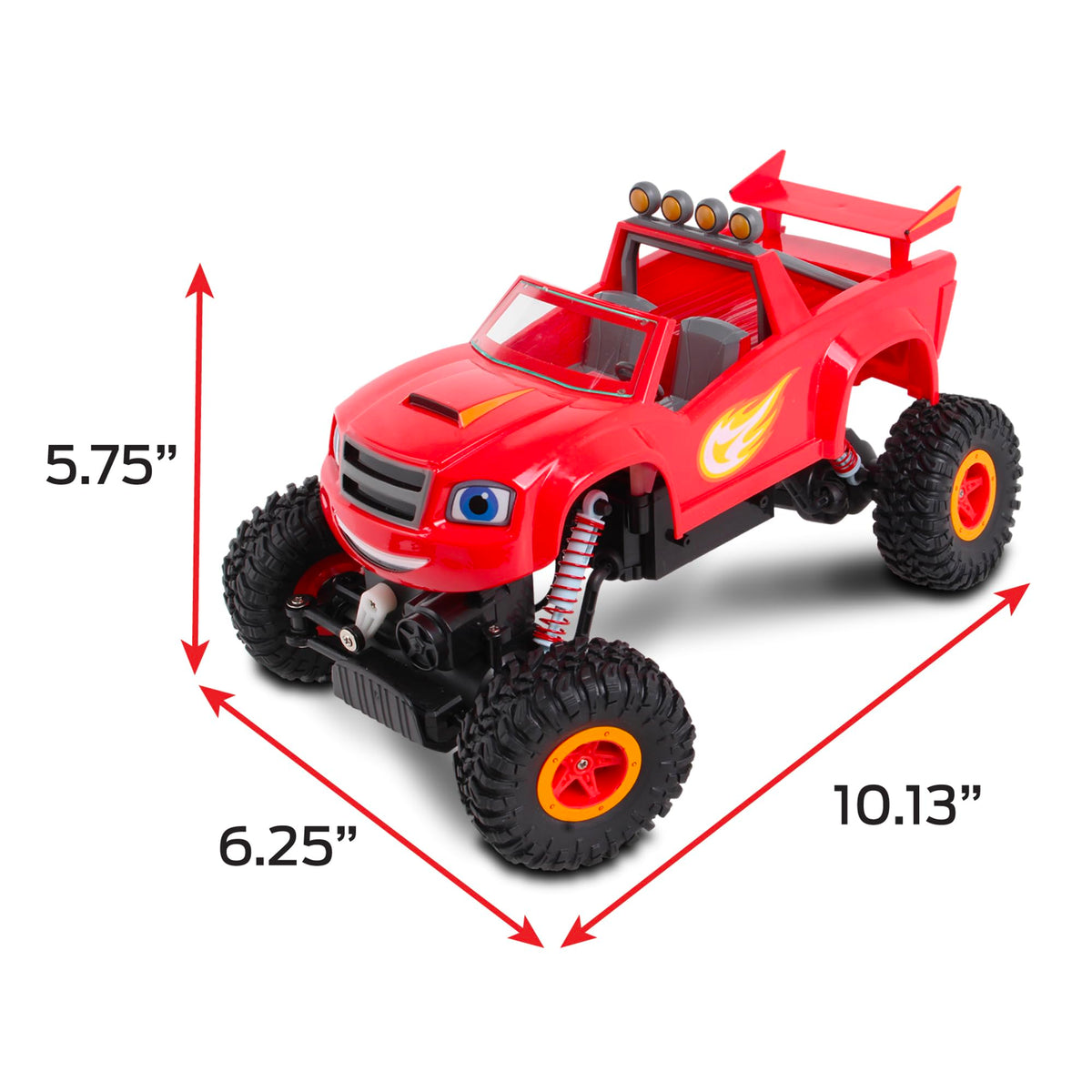 NKOK Blaze RC rock crawler undercarriage view emphasizes wheel articulation