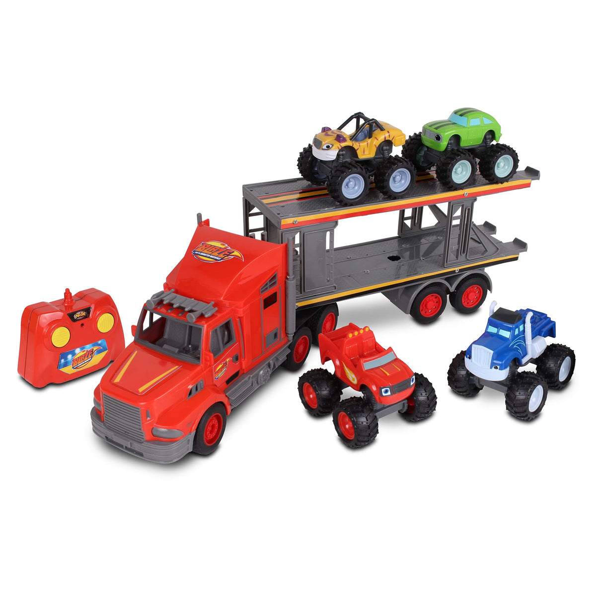 NKOK Blaze Monster Machines RC transporter front view ready for action and kid-friendly control