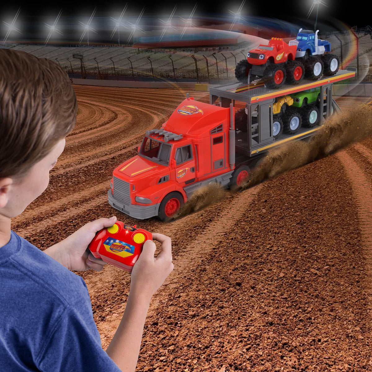 NKOK Blaze Monster Machines stripes truck detail with rugged Axle City styling