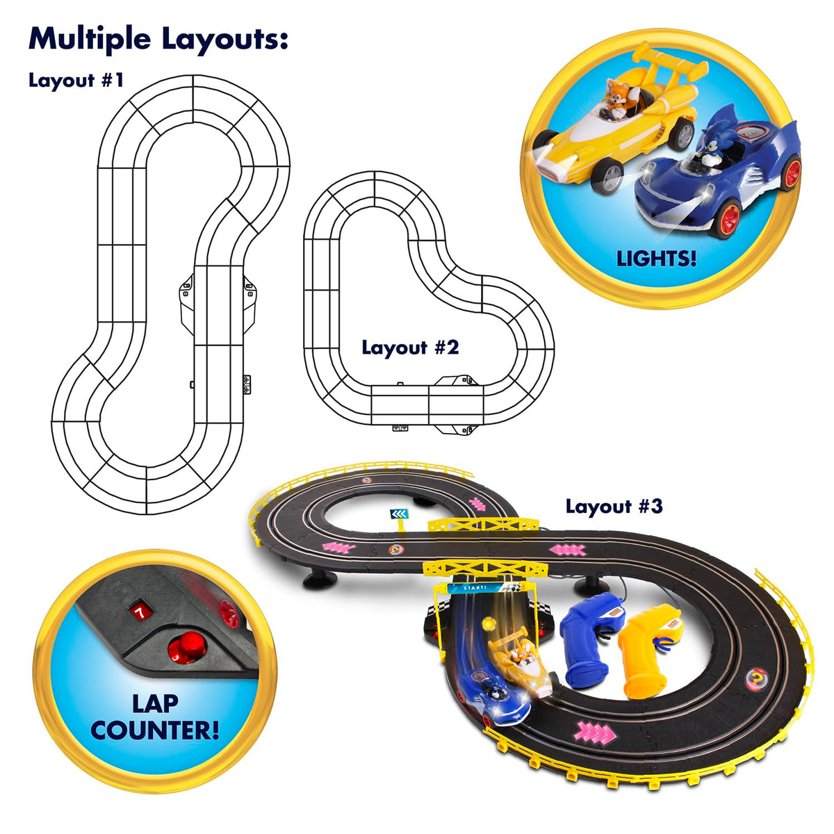 NKOK RC slot car set with two controllers for shared play on the track