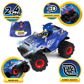 NKOK Sonic Racing CrossWorlds monster truck side profile showing dynamic design for kids
