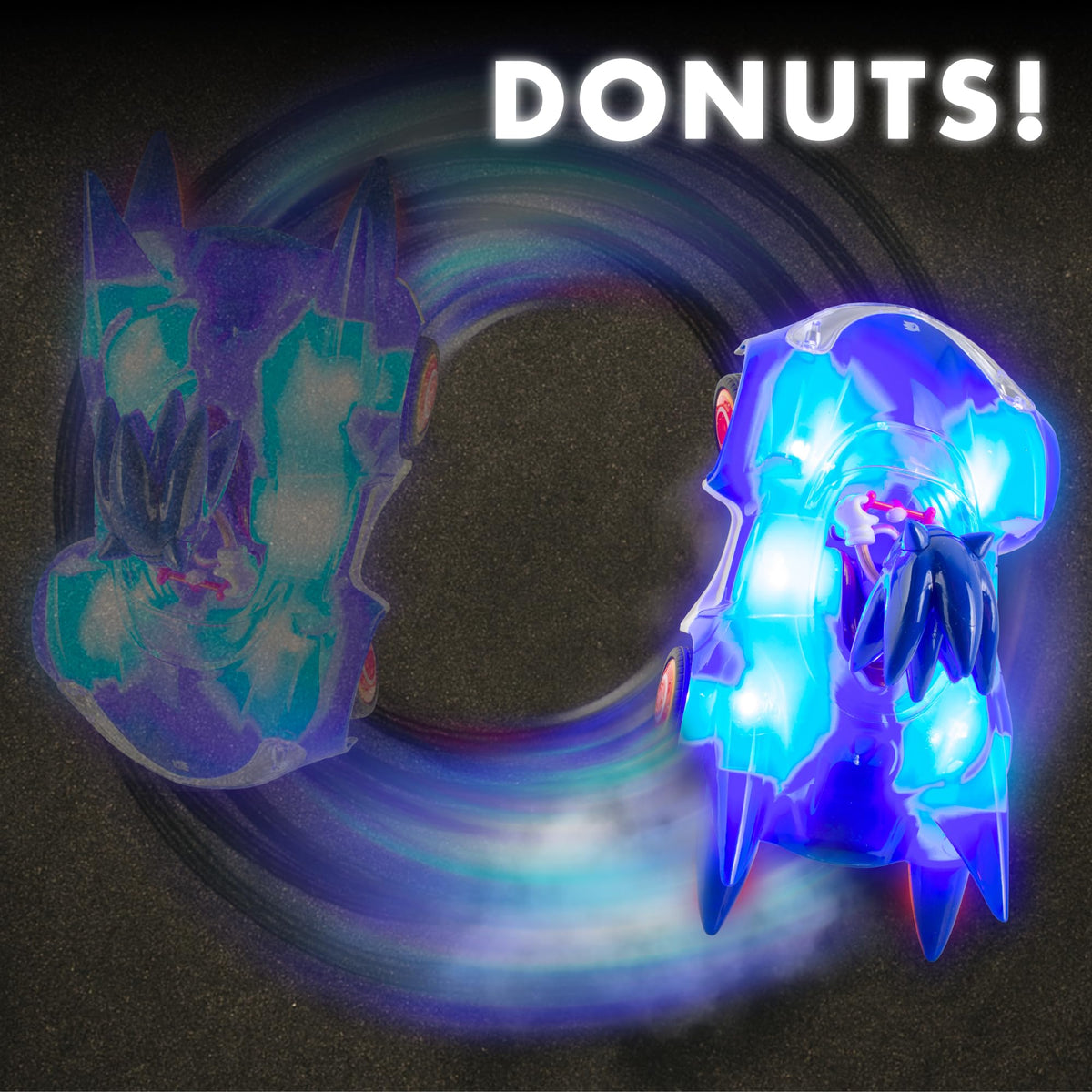 NKOK Sonic Glow Racer enables fast turns and donuts on smooth surfaces.