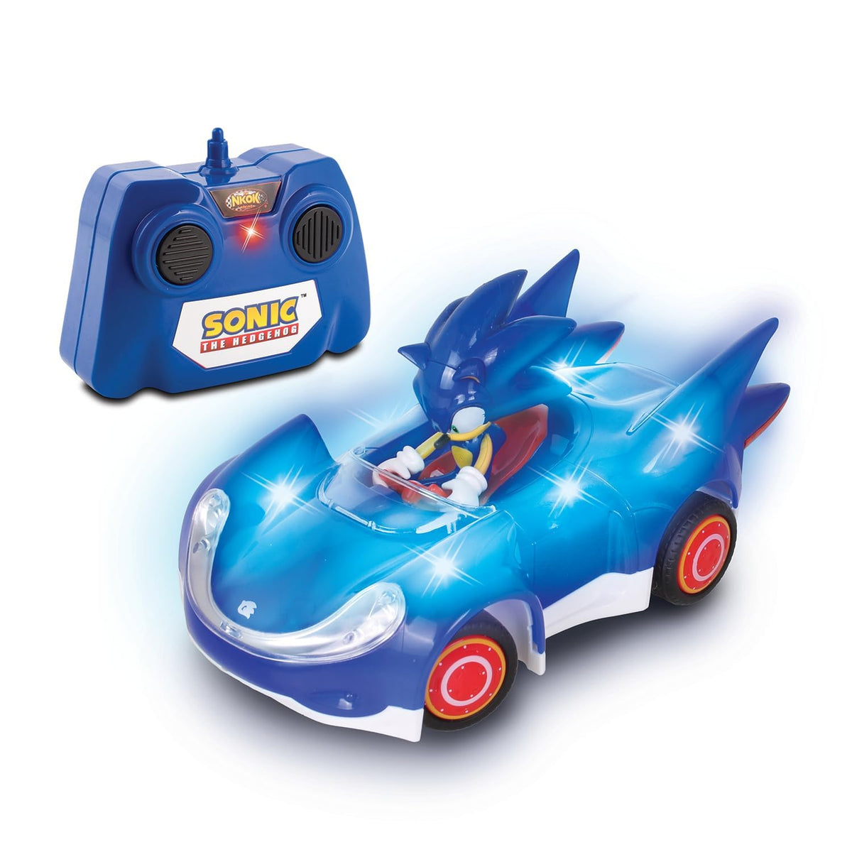 NKOK Sonic Glow Racer with light-up body panels for eye-catching on-the-go visuals.