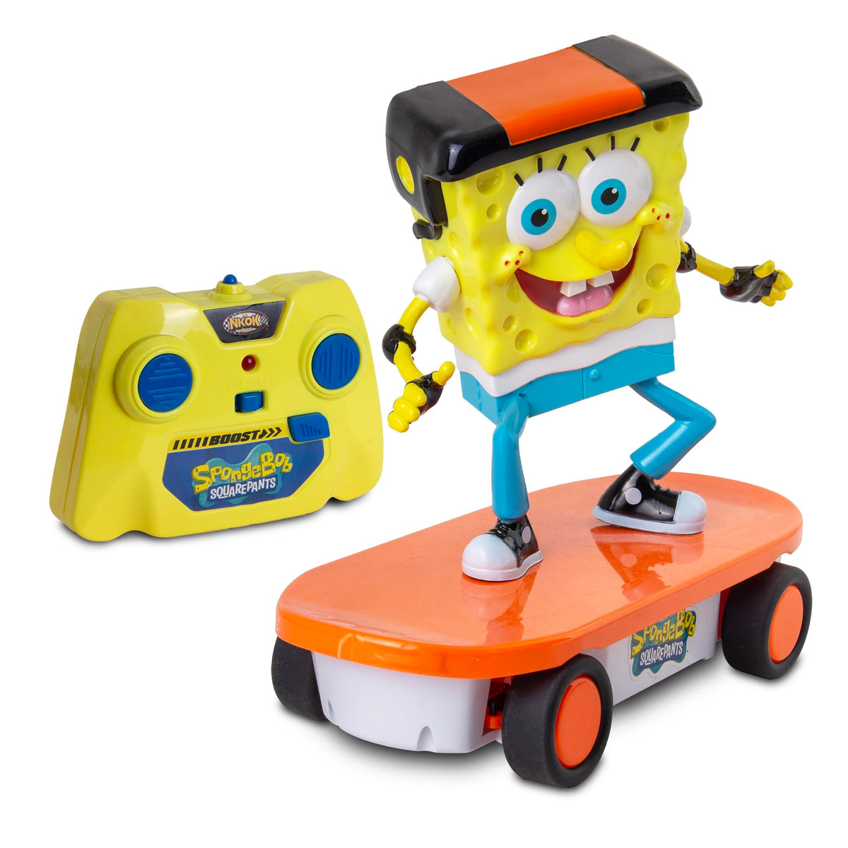 NKOK SpongeBob Skateboarder RC vehicle in action for fast outdoor play.