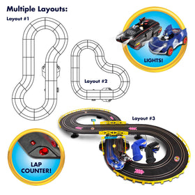 Start/finish gantry with digital lap counter in operation