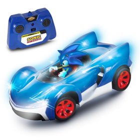 NKOK Team Sonic Racing Glow Racer with body light show for dramatic night play.