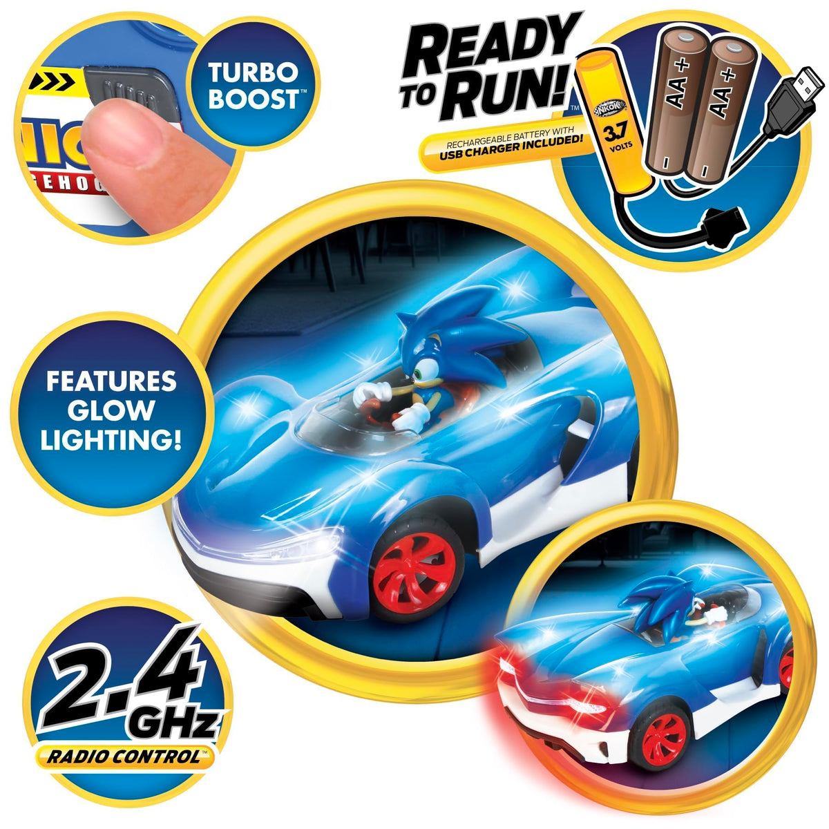 NKOK Glow Racer licensed by Sega and designed for Sonic fans.