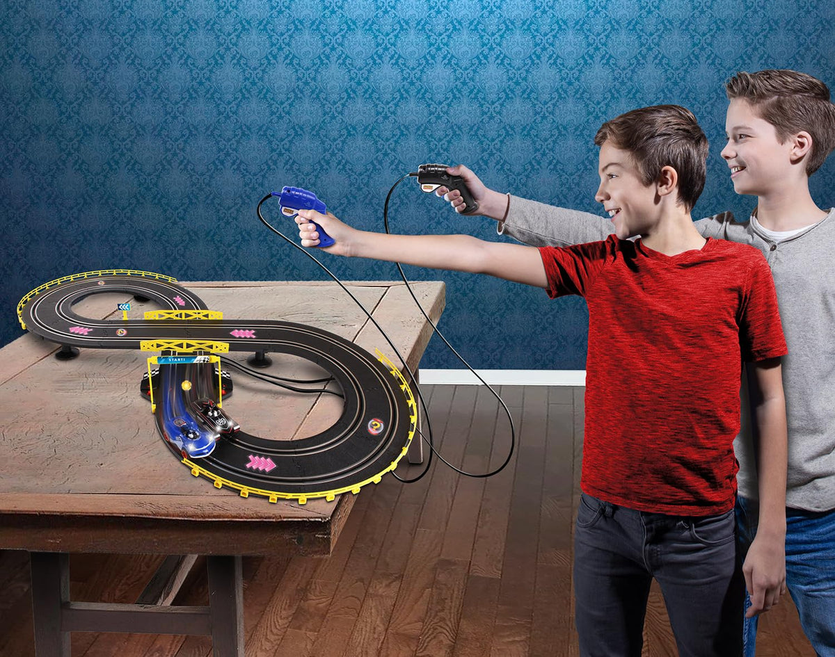 Two ergonomic wireless remote controllers designed for precise two-player control