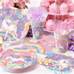NKPDAXM unicorn cups and cutlery set for easy serving and cleanup